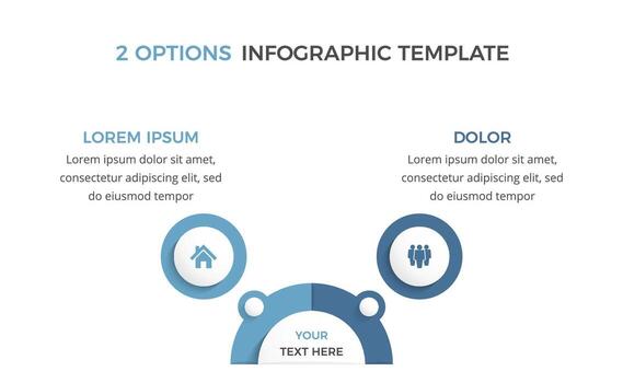 infografía modelo con 2 opciones para tu íconos y texto vector