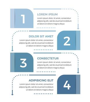 Minimal business infographic design template with four options or steps, process, workflow template vector