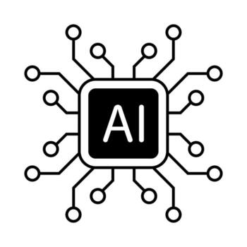 gráfico mostrando un circuito tablero con ai elementos y conexiones vector