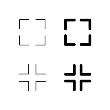 pantalla completa y salida pantalla completa icono colección en línea y sólido estilo vector