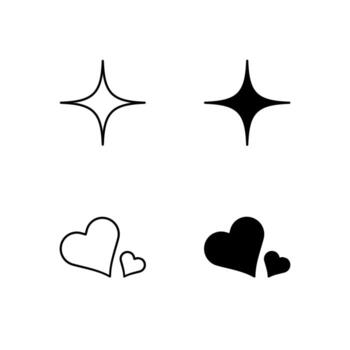 Web Dashboard Star and Heart Icons in Mixed Line and Solid vector