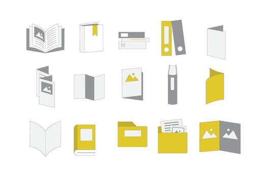 Catalog icon set. A set of catalog icons for web design, isolated on a white background. vector