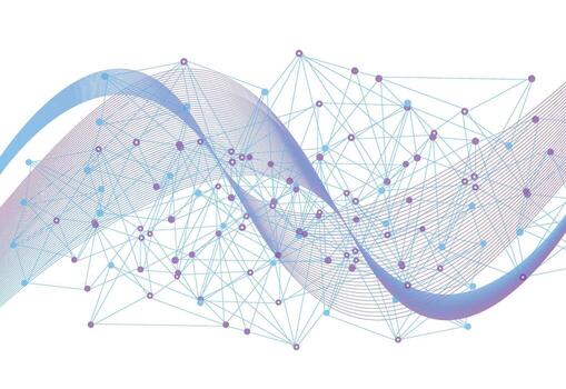 Abstract Technology Background With Wave And Circuit Design. Modern Hi Tech Design. vector