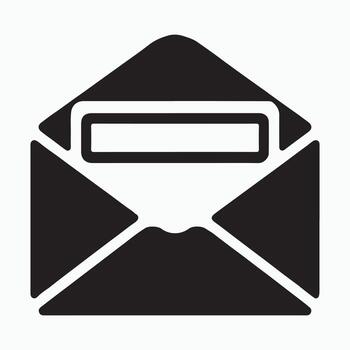 Envelope With Window Solid Mail Icon vector