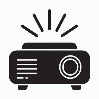 Overhead Projector Solid Black Projection Device Icon vector