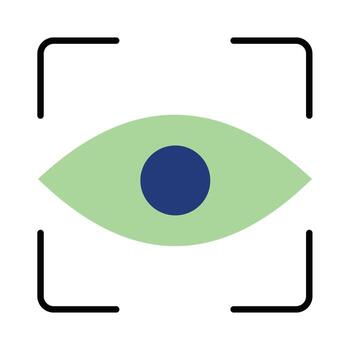 Flat graphic of iris recognition for futuristic technology concepts. vector