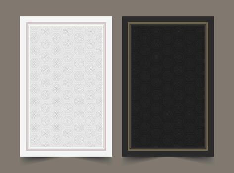 Decorative Geometric Islamic Pattern Background Invitation with Elegant Frame Design vector