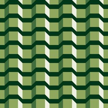 Geometric Seamless Green Cube Pattern Repetitive Illusion Background Texture vector