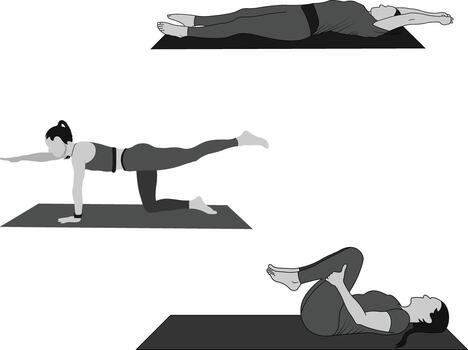 Pilates Exercises Mat Workouts for Core Strength and Flexibility vector