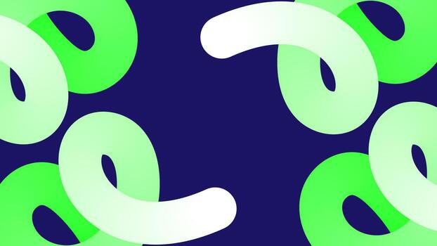 Abstract Modern Geometric 3D Loop Pattern Background with Gradient Green and Blue Circular Shapes on Dark Background Design vector