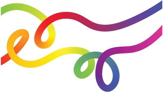 Abstract Gradient Color Shapes Pattern. Background with Wave Rainbow Ribbons. vector