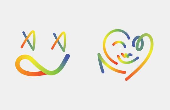 degradado color formas modelo. antecedentes con ola arco iris cintas vector