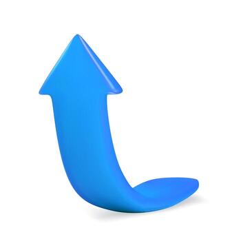 3d Upward Arrow Symbolizing Growth and Progress vector