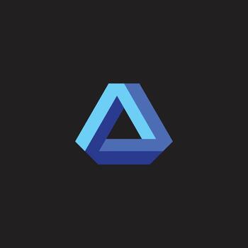 A modern and abstract logo featuring an endless Penrose triangle. This design is perfect for businesses in technology, innovation, and consulting. vector