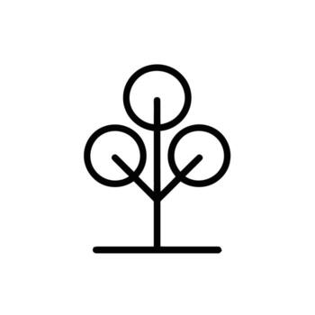 Minimalist Tree Illustration with Circular Crown Depicting Simplicity and Harmony Found in Nature with Modern Design vector