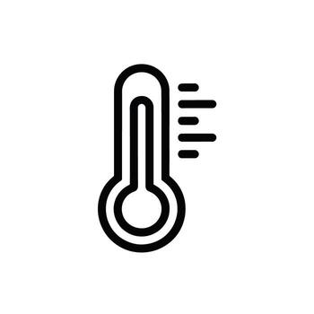 A Thermometer Icon Displaying High Temperature Readings Symbolizing Healthcare Science and Indicating Fever vector
