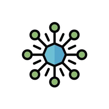 Network Structure Flat Icon Design Connecting Nodes for Data Transfer and Communication vector