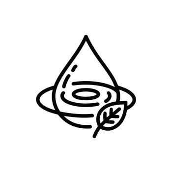 Eco Friendly Water Drop with Leaf and Concentric Circles Symbolizing Purity and Naturalness vector