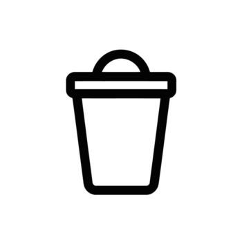 Simple Trash Can Icon Represents Deletion Removal and Recycling in Digital Design Applications vector