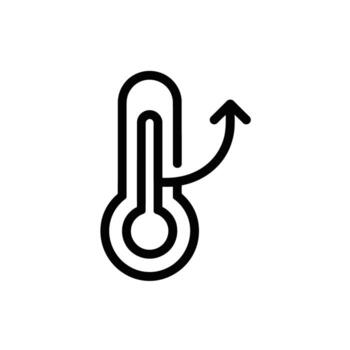 Rising Temperature Icon Showing Global Warming and Climate Change Impact with Upward Trending Arrow vector