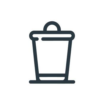 Simple Trash Can Icon Clean Minimalist Design Waste Management Symbol Disposal Solution vector