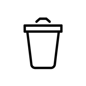 Simple Black and White Trash Can Icon for Design and Interface Development Projects Clean Minimalist Style vector