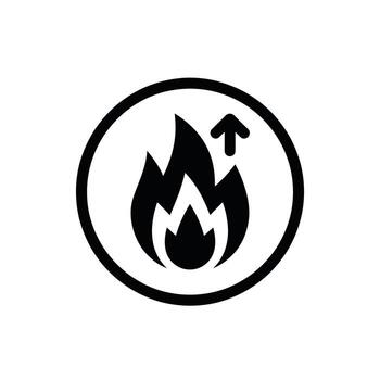 Enhancing Performance Fire Icon Increase Symbol Circle Emblem Demonstrating Progress and Development vector
