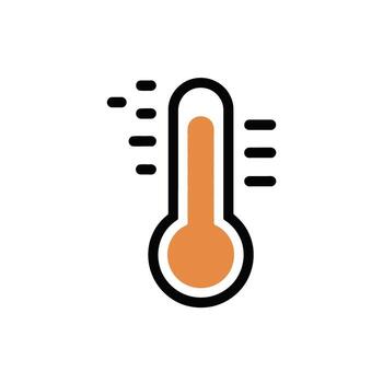 Illustrative Thermometer Graphic Representing Temperature Measurement and Weather Forecasts Indicating a Specific Warm Temperature vector