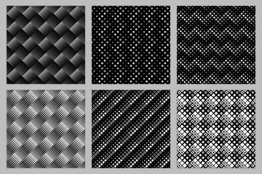 Abstract seamless diagonal square pattern background set vector