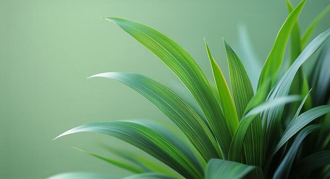 Lush Green Leaves Softly Illuminated by Natural Light in a Serene Indoor Environment photo
