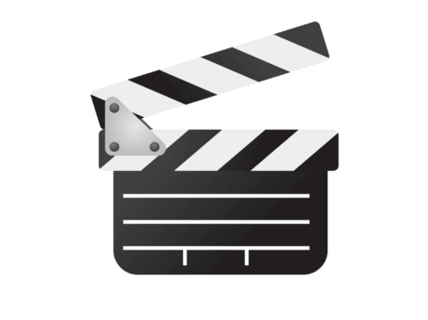 isoliert schwarz Film Hersteller klatschte Tafel Symbol png