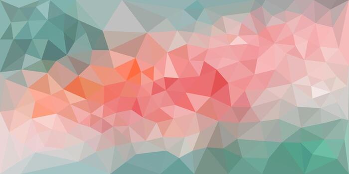 Soft polygon abstract background in pastel shades of pink, green, and gray with a smooth geometric pattern. vector