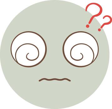 a cartoon face with a question mark on it vector