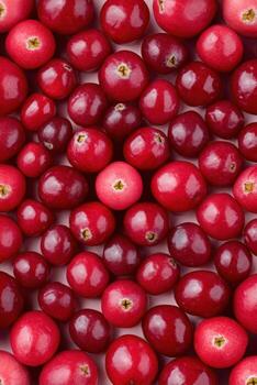 Decorative pattern made of cranberries creating a vibrant backdrop photo