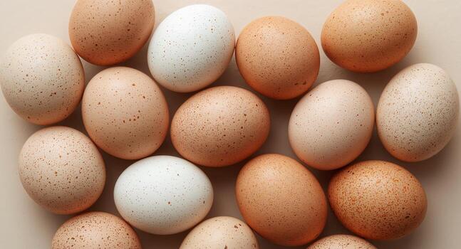 Ovoid Forms. A Study in Color and Texture, Gentle Hues, and Speckled Patterns. photo