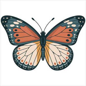 Colorful butterflies isolated illustration white background vector