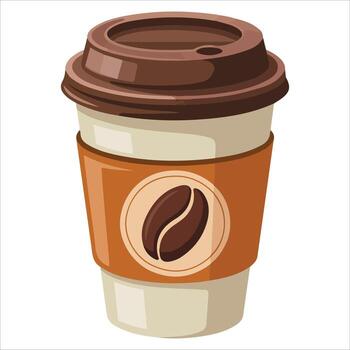 Coffee cup illustration isolated on white background vector