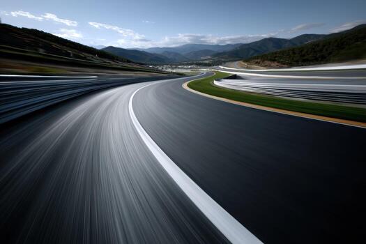 A blurry image of a highway with motion blur photo
