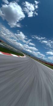 An image of a racing track with motion blur photo