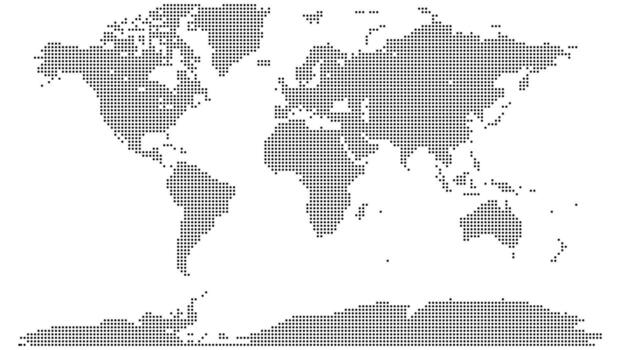 A minimalist dotted world map with a seamless design element. Abstract dot map using for various creative projects and presentations. vector