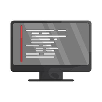 Computer Monitor Displaying Code Illustration vector