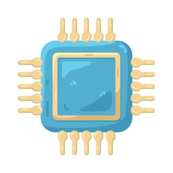 Illustration of Computer Microchip vector