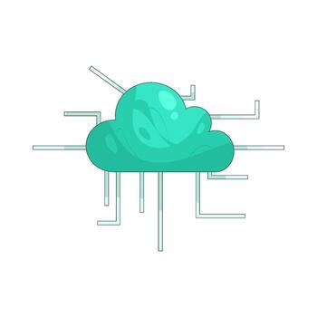 Illustration of an Cloud Computing Network vector