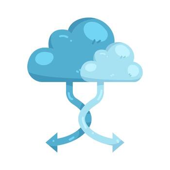 Illustration of Cloud Computing Data Transfer vector