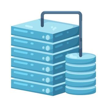 ilustración de datos servidores y base de datos apilar vector