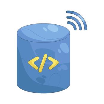 base de datos servidor con codificación símbolo ilustración vector