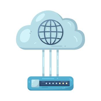 Cloud Computing and Networking Illustration vector
