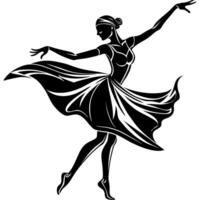 Elegant dancer in motion, performing a ballet pose vector