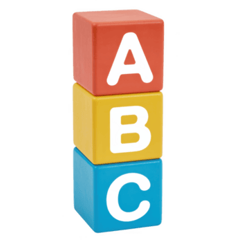 pila di colorato alfabeto blocchi con lettere un, b, e c, che rappresentano presto infanzia formazione scolastica isolato su trasparente sfondo png