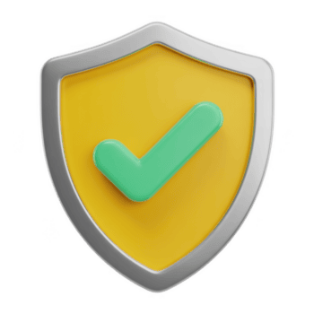 3d rendering of a shield with a check mark, symbolizing security, protection, and trust isolated on transparent background png
